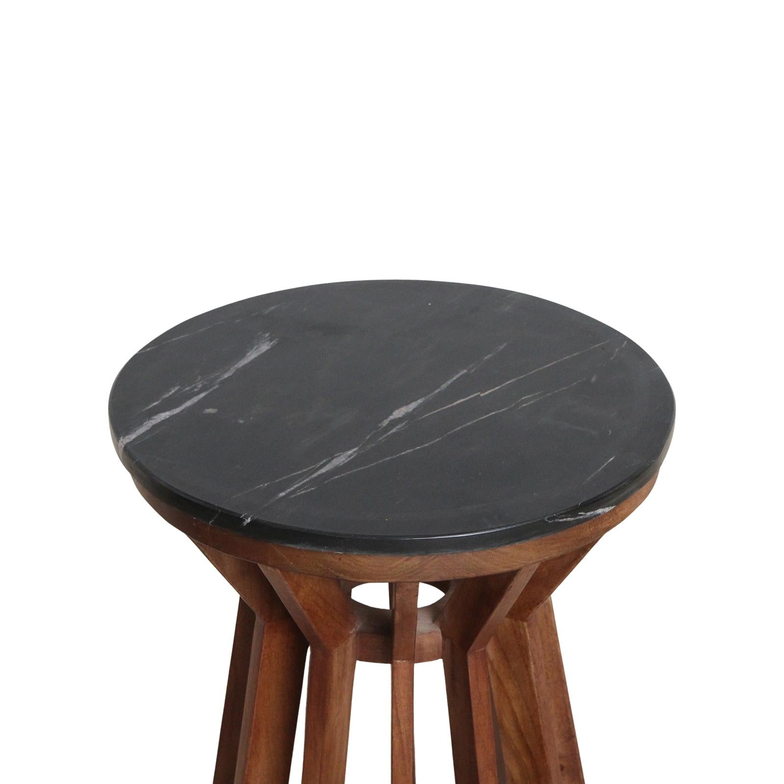 Raw Materials Sabah Marmeren Bijzettafel - Zwart - KwaliteitWonen.nl