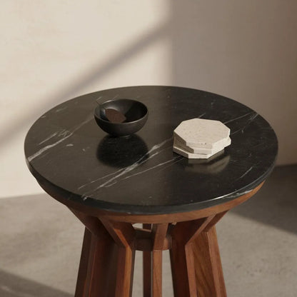 Raw Materials Sabah Marmeren Bijzettafel - Zwart - KwaliteitWonen.nl