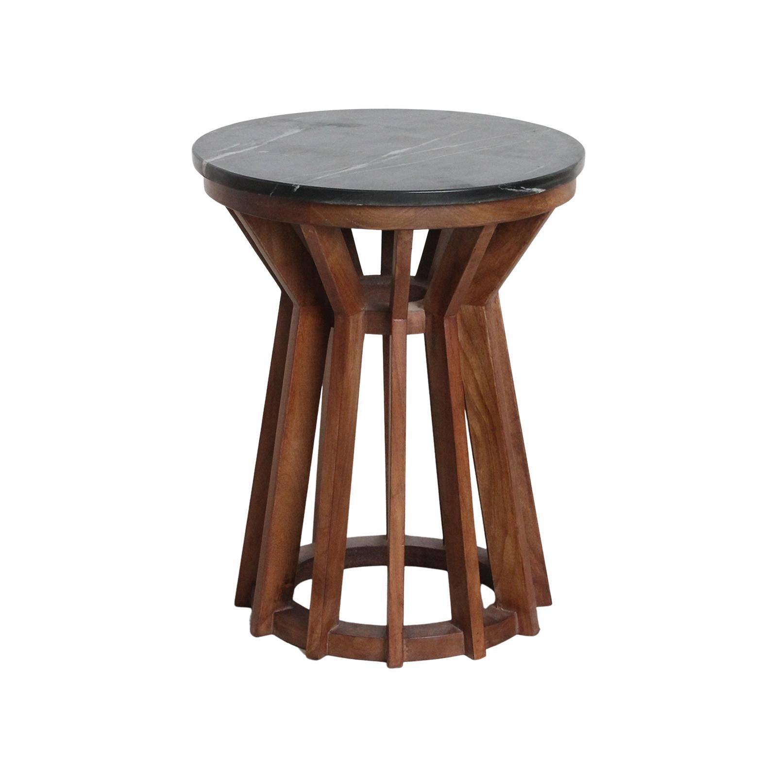 Raw Materials Sabah Marmeren Bijzettafel - Zwart - KwaliteitWonen.nl
