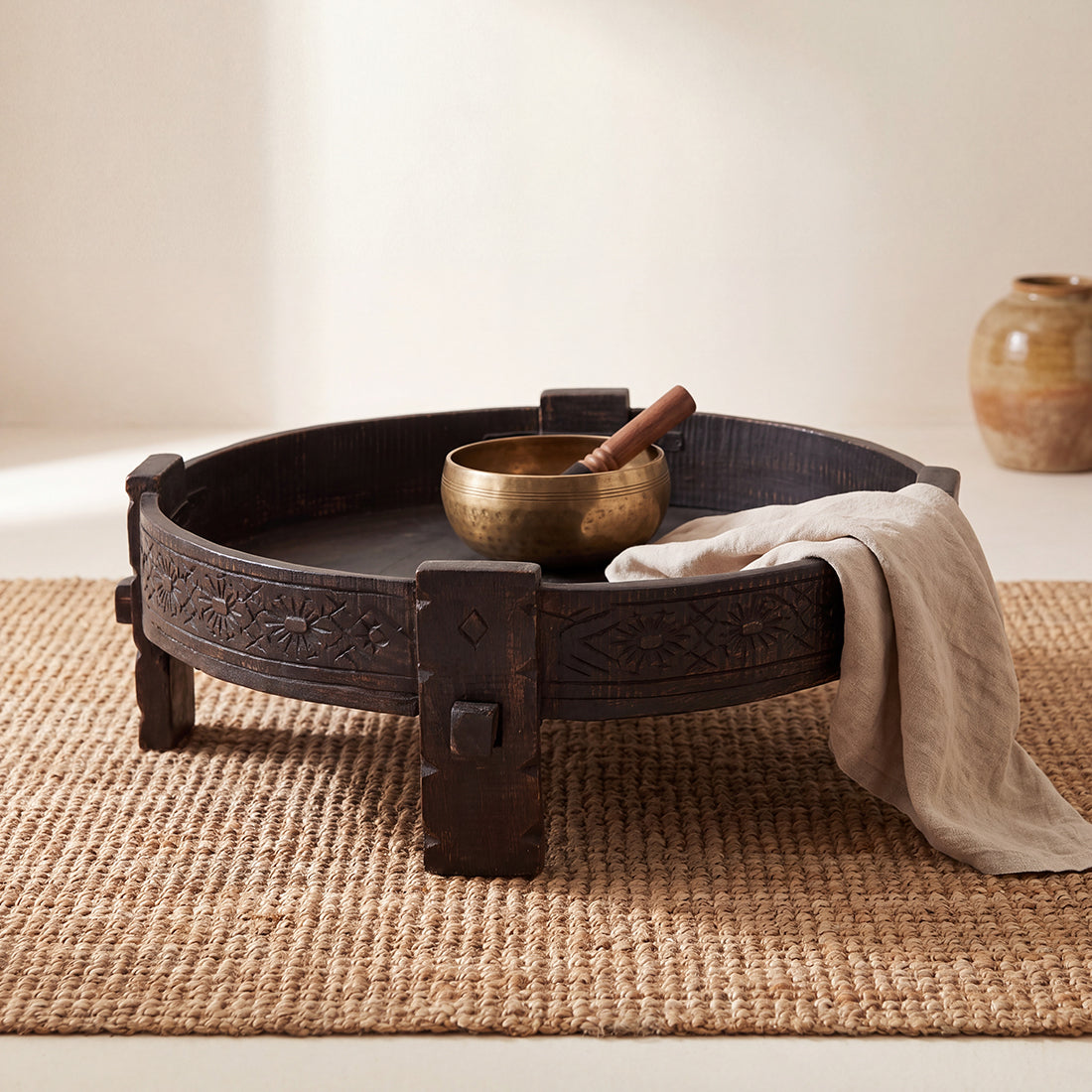 Raw Materials Salontafel Chakki Rond 73cm Gerecycled Hout - KwaliteitWonen.nl