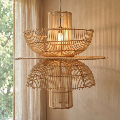 Raw Materials Saturn Rotan Hanglamp - Ø 65x63 Cm - KwaliteitWonen.nl