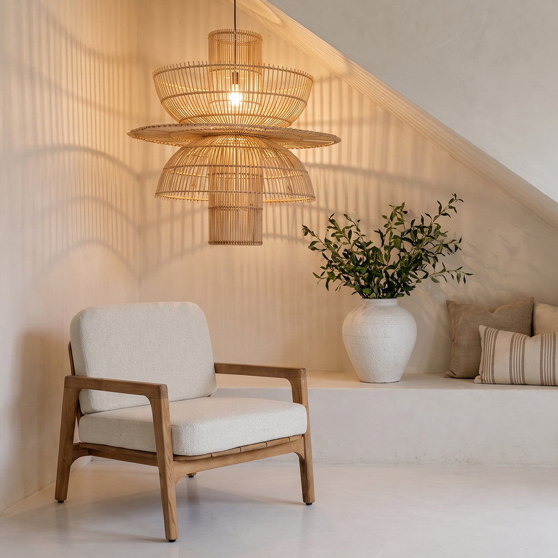 Raw Materials Saturn Rotan Hanglamp - Ø 65x63 Cm - KwaliteitWonen.nl