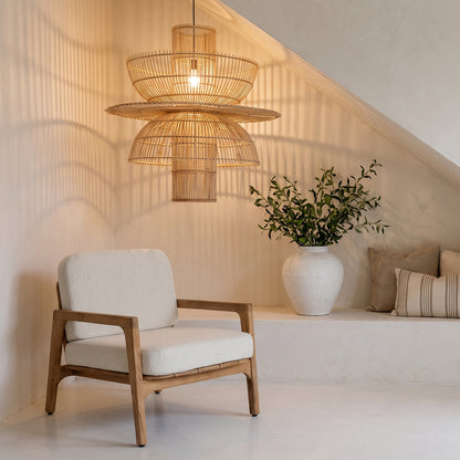 Raw Materials Saturn Rotan Hanglamp - Ø 65x63 Cm - KwaliteitWonen.nl