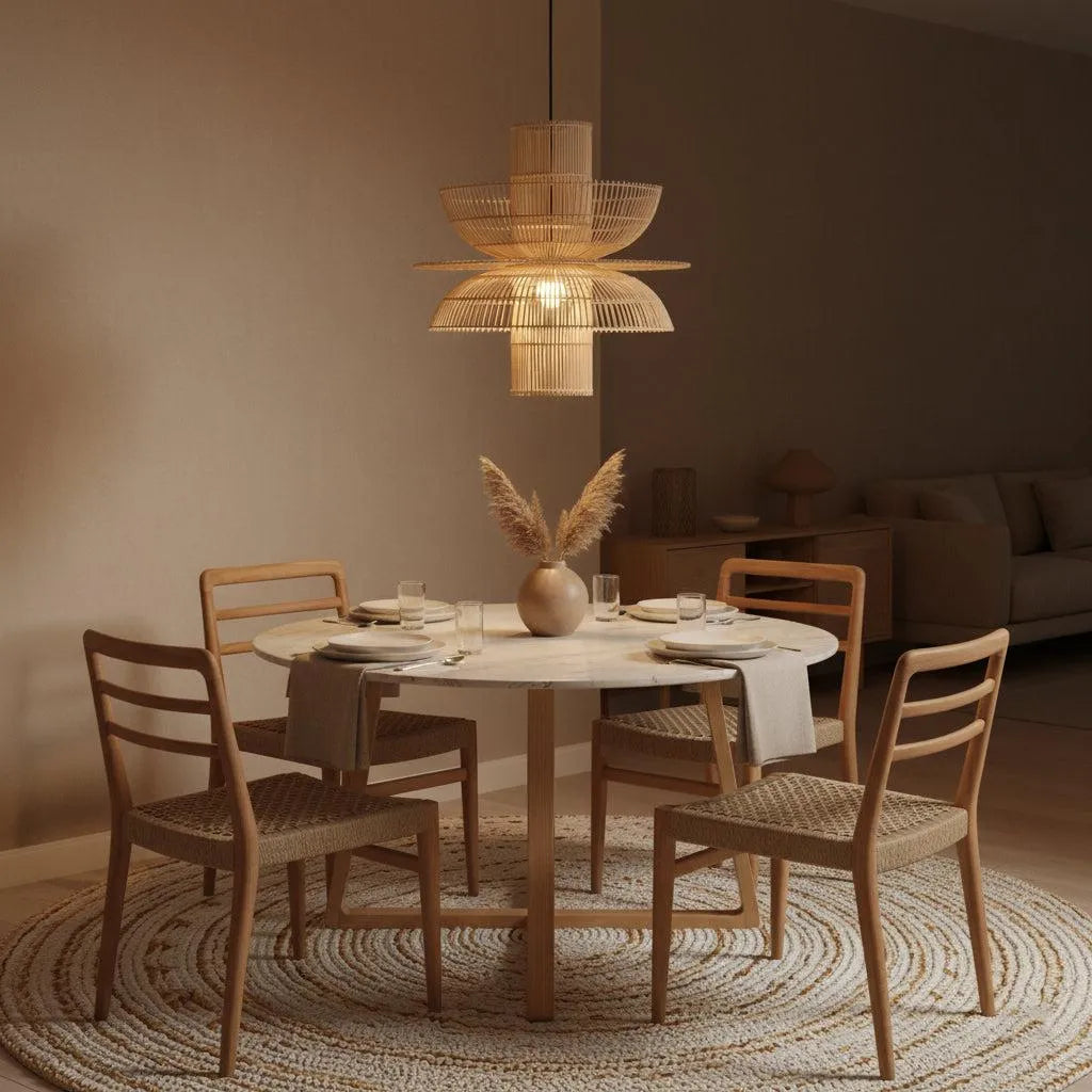 Raw Materials Saturn Rotan Hanglamp - Ø 65x63 Cm - KwaliteitWonen.nl