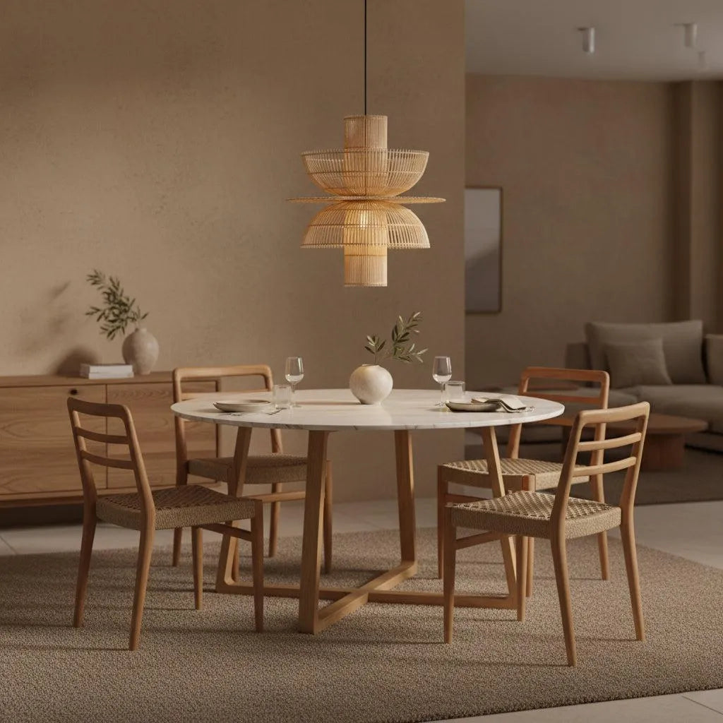 Raw Materials Saturn Rotan Hanglamp - Ø 65x63 Cm - KwaliteitWonen.nl