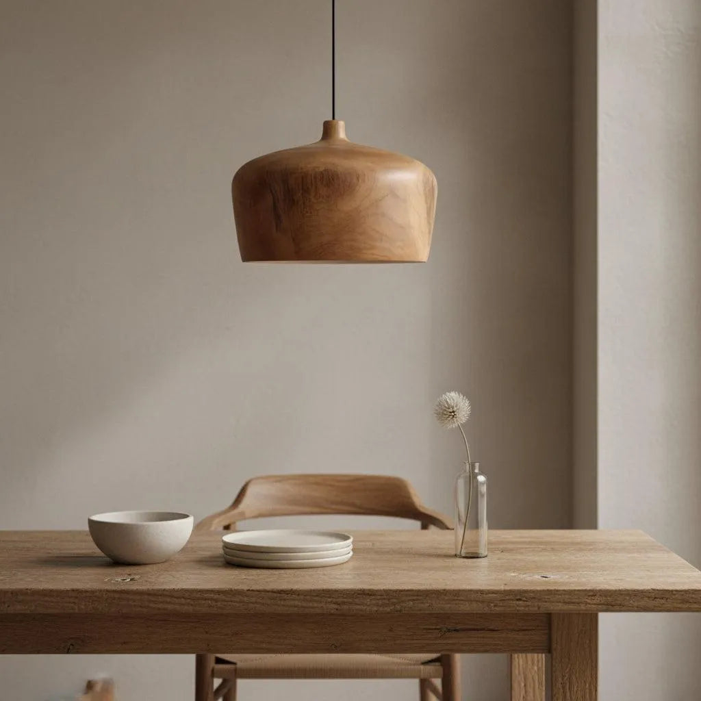 Raw Materials Sirocco Teak Houten Hanglamp Dome - Ø 30x20 Cm - KwaliteitWonen.nl