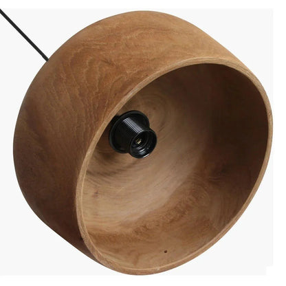 Raw Materials Sirocco Teak Houten Hanglamp Dome - Ø 30x20 Cm - KwaliteitWonen.nl
