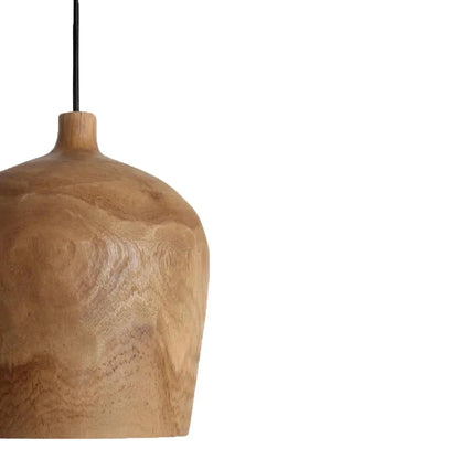Raw Materials Sirocco Teak Houten Hanglamp Fles - Ø 25x28 Cm - KwaliteitWonen.nl