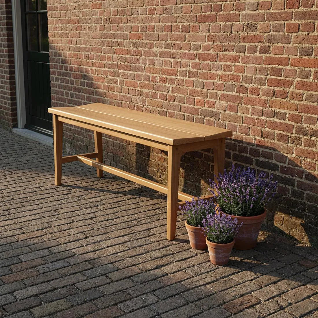 Raw Materials Teakhouten bankje 120cm - KwaliteitWonen.nl