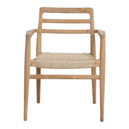 Raw Materials Verano Teak Tuinstoel Met Armleuning - Naturel (Set Van 2) - KwaliteitWonen.nl