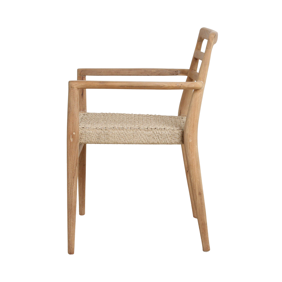 Raw Materials Verano Teak Tuinstoel Met Armleuning - Naturel (Set Van 2) - KwaliteitWonen.nl