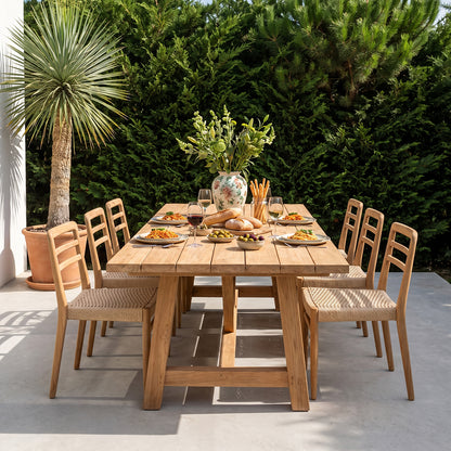 Raw Materials Verano Teak Tuinstoel Met Armleuning - Naturel (Set Van 2) - KwaliteitWonen.nl