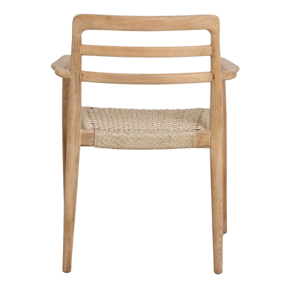 Raw Materials Verano Teak Tuinstoel Met Armleuning - Naturel (Set Van 2) - KwaliteitWonen.nl