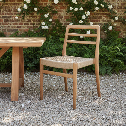 Raw Materials Verano Teak Tuinstoel Met Armleuning - Naturel (Set Van 2) - KwaliteitWonen.nl