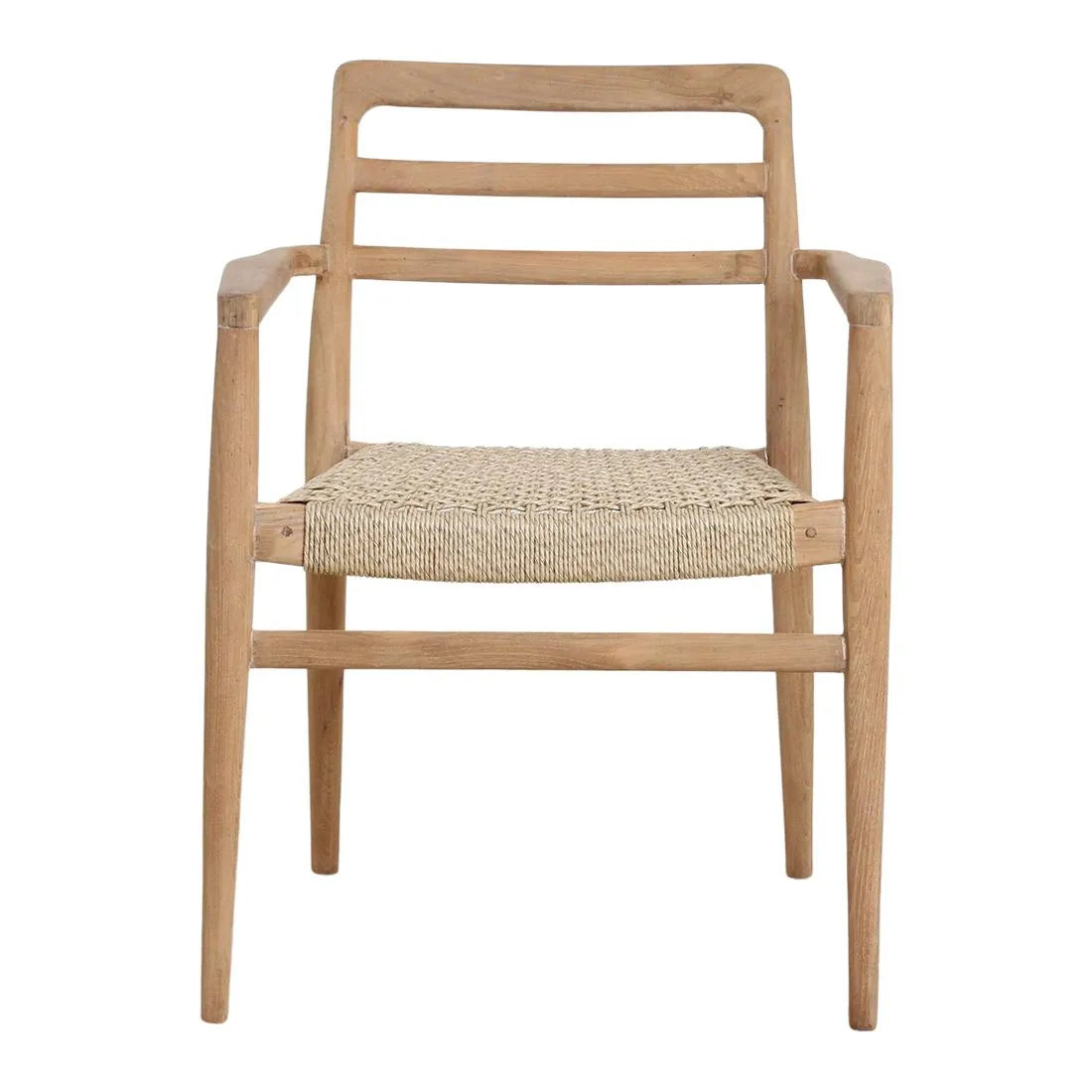 Raw Materials Verano Teak Tuinstoel Met Armleuning - Naturel (Set Van 2) - KwaliteitWonen.nl