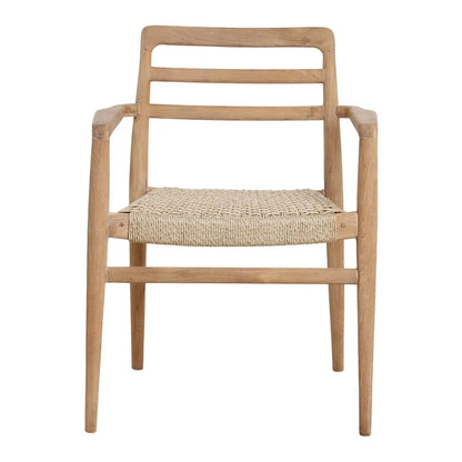 Raw Materials Verano Teak Tuinstoel Met Armleuning - Naturel (Set Van 2) - KwaliteitWonen.nl
