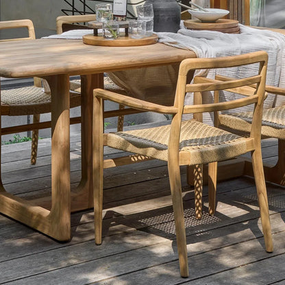 Raw Materials Verano Teak Tuinstoel Met Armleuning - Naturel (Set Van 2) - KwaliteitWonen.nl
