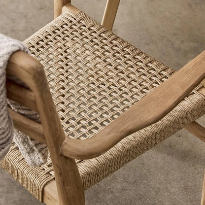 Raw Materials Verano Teak Tuinstoel Met Armleuning - Naturel (Set Van 2) - KwaliteitWonen.nl