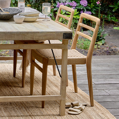 Raw Materials Verano Teak Tuinstoel Met Armleuning - Naturel (Set Van 2) - KwaliteitWonen.nl