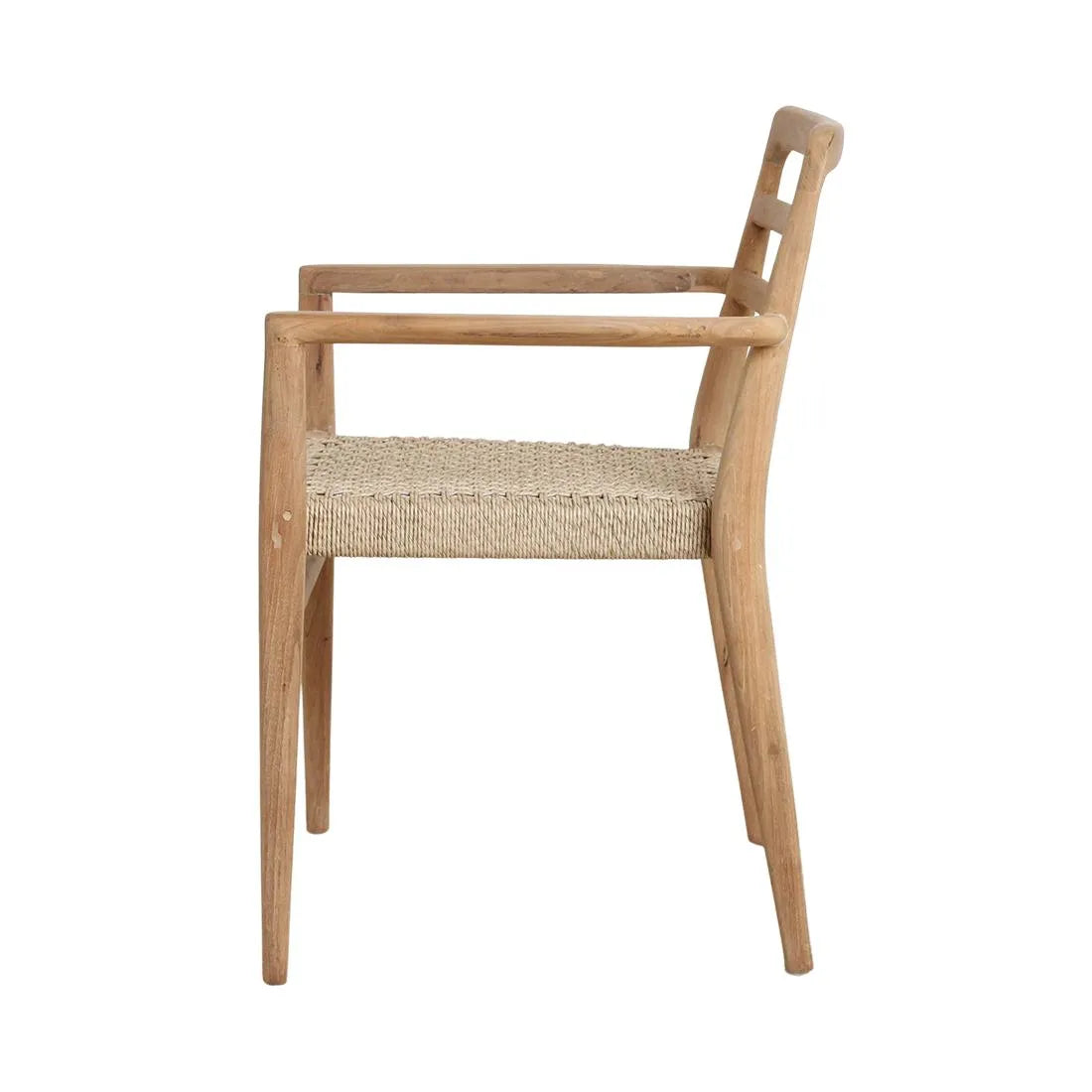 Raw Materials Verano Teak Tuinstoel Met Armleuning - Naturel (Set Van 2) - KwaliteitWonen.nl