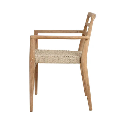 Raw Materials Verano Teak Tuinstoel Met Armleuning - Naturel (Set Van 2) - KwaliteitWonen.nl