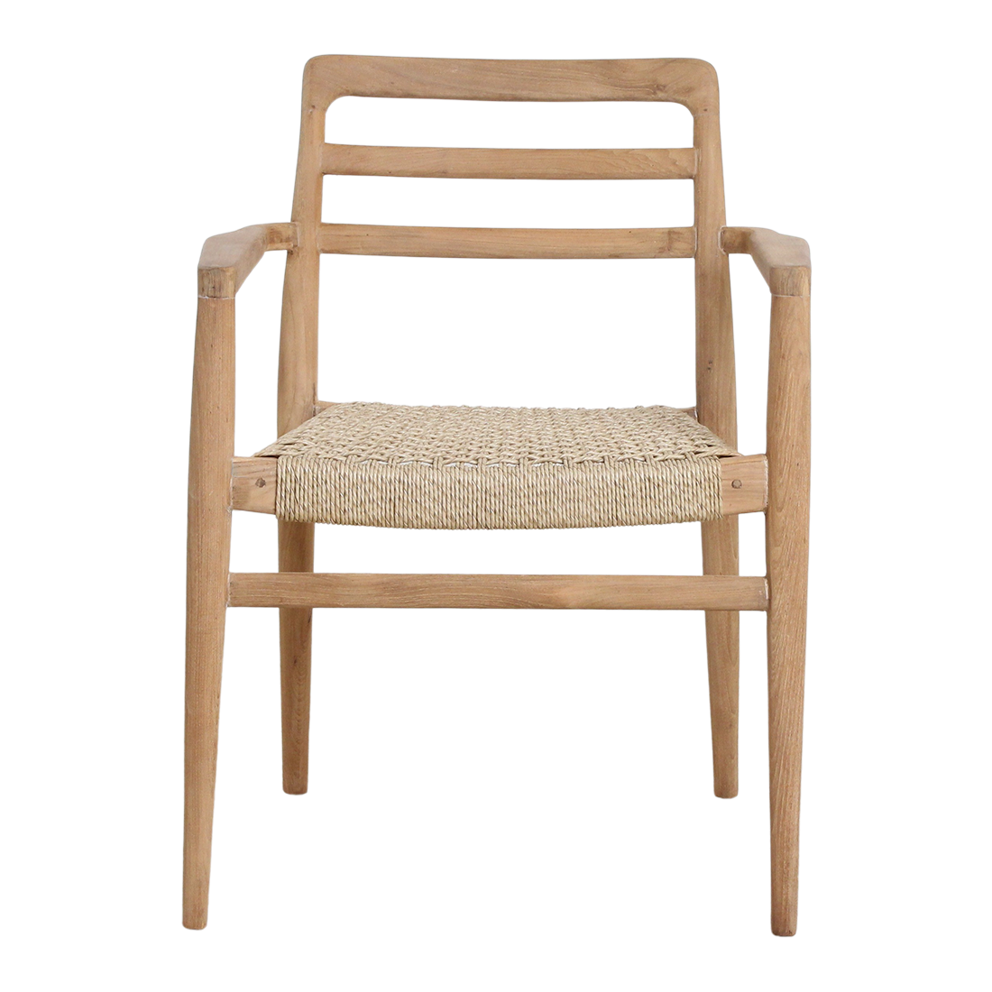 Raw Materials Verano Teak Tuinstoel Met Armleuning - Naturel (Set Van 2) - KwaliteitWonen.nl
