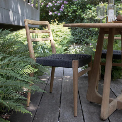 Raw Materials Verano Teakhouten Tuinstoel - Zwart (Set Van 2) - KwaliteitWonen.nl