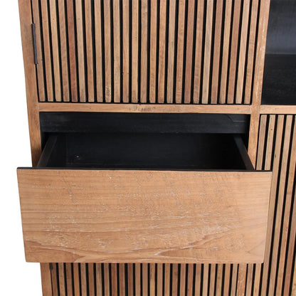 Raw Materials Wandkast Ritme Teakhouten Kast-Kwaliteitwonen.nl