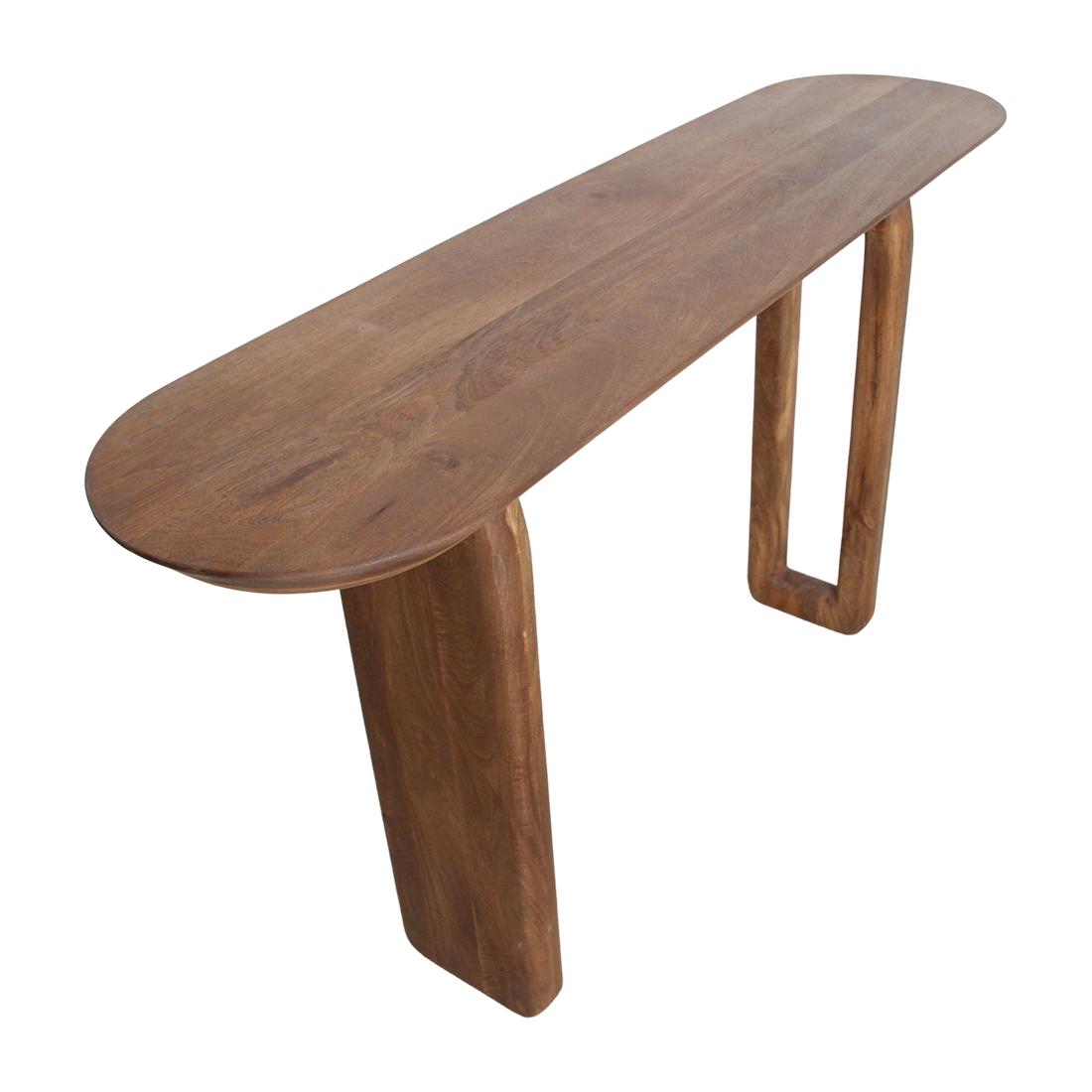 Raw Materials Wandtafel Bullnose 140x35cm Mangohout Bruin - KwaliteitWonen.nl