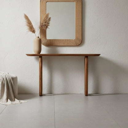 Raw Materials Wandtafel Bullnose 140x35cm Mangohout Bruin - KwaliteitWonen.nl