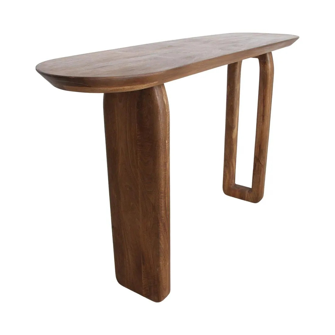 Raw Materials Wandtafel Bullnose 140x35cm Mangohout Bruin - KwaliteitWonen.nl