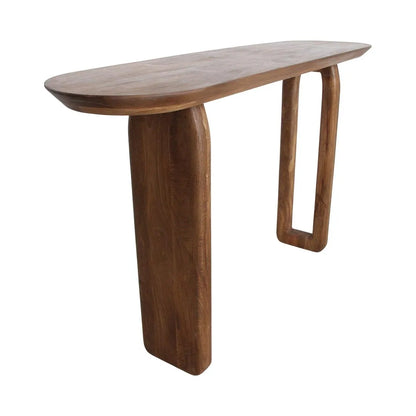 Raw Materials Wandtafel Bullnose 140x35cm Mangohout Bruin - KwaliteitWonen.nl