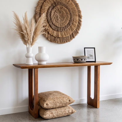 Raw Materials Wandtafel Bullnose Chamfered mangohout 140cm - KwaliteitWonen.nl