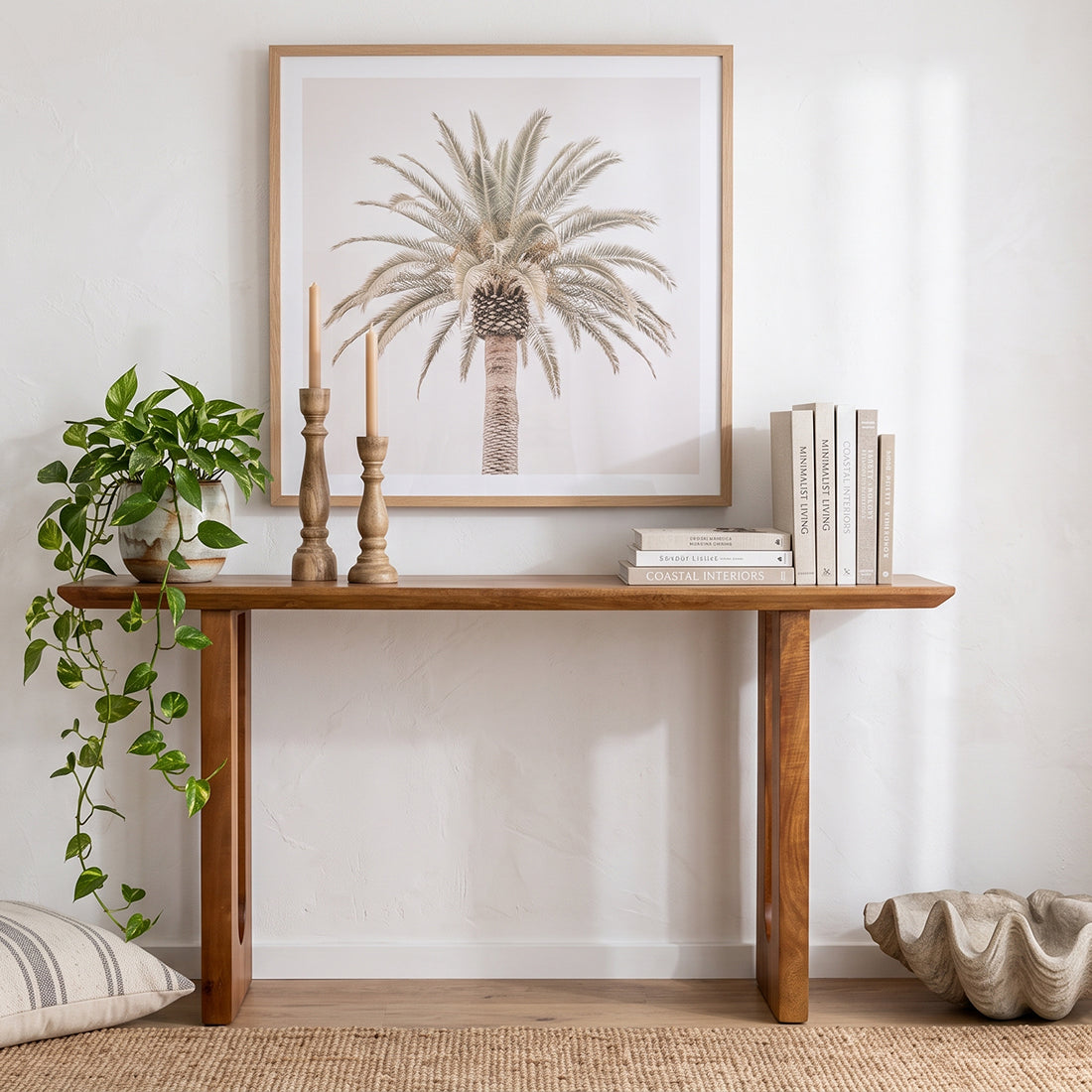 Raw Materials Wandtafel Bullnose Chamfered mangohout 140cm - KwaliteitWonen.nl