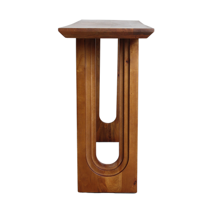 Raw Materials Wandtafel Bullnose Chamfered mangohout 140cm - KwaliteitWonen.nl