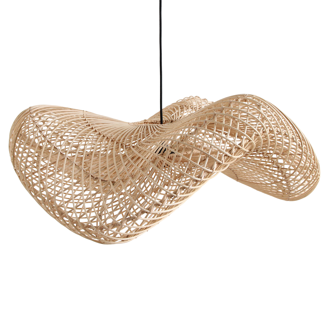 Raw Materials Wave Rotan Hanglamp L - Ø 71x26 Cm - KwaliteitWonen.nl