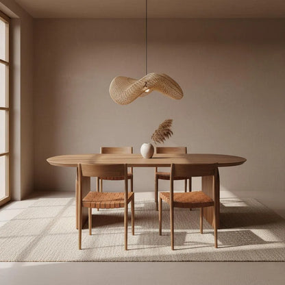 Raw Materials Wave Rotan Hanglamp L - Ø 71x26 Cm - KwaliteitWonen.nl