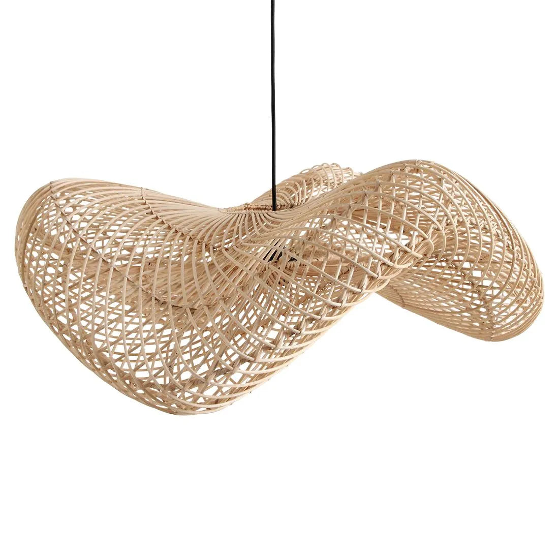 Raw Materials Wave Rotan Hanglamp L - Ø 71x26 Cm - KwaliteitWonen.nl