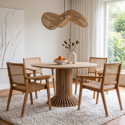 Raw Materials Wave Rotan Hanglamp L - Ø 71x26 Cm - KwaliteitWonen.nl