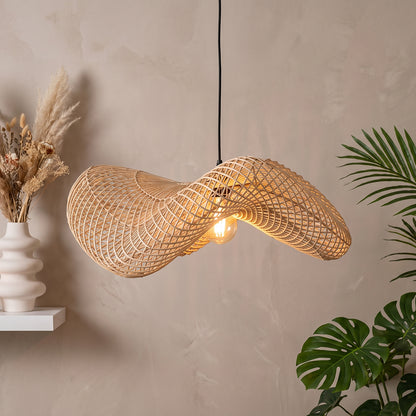 Raw Materials Wave Rotan Hanglamp L - Ø 71x26 Cm - KwaliteitWonen.nl