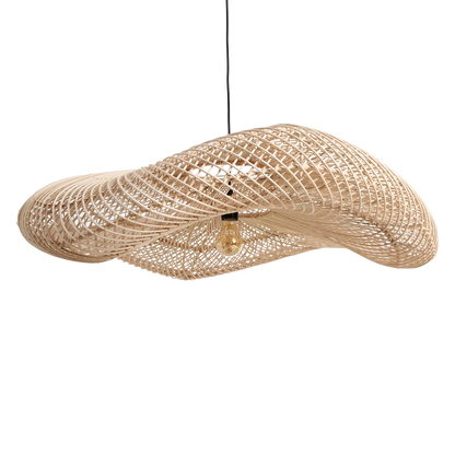Raw Materials Wave Rotan Hanglamp Xl - Ø90x22 Cm - KwaliteitWonen.nl