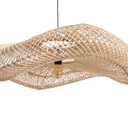 Raw Materials Wave Rotan Hanglamp Xl - Ø90x22 Cm - KwaliteitWonen.nl