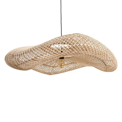 Raw Materials Wave Rotan Hanglamp Xl - Ø90x22 Cm - KwaliteitWonen.nl
