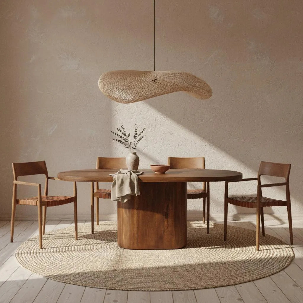Raw Materials Wave Rotan Hanglamp Xl - Ø90x22 Cm - KwaliteitWonen.nl