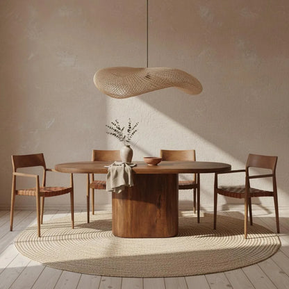 Raw Materials Wave Rotan Hanglamp Xl - Ø90x22 Cm - KwaliteitWonen.nl