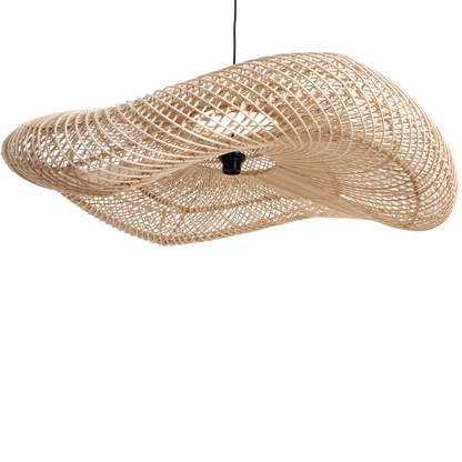 Raw Materials Wave Rotan Hanglamp Xl - Ø90x22 Cm - KwaliteitWonen.nl