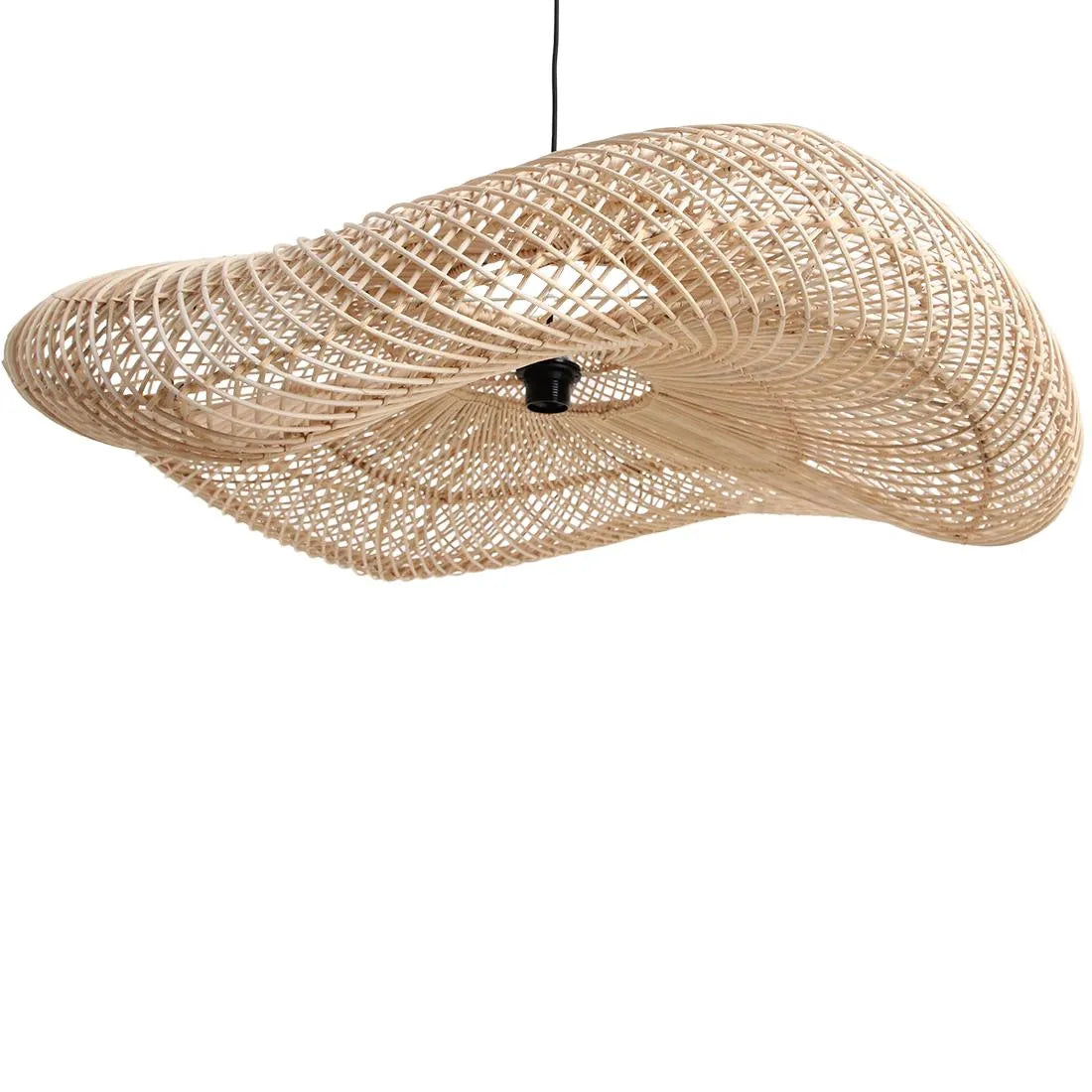 Raw Materials Wave Rotan Hanglamp Xl - Ø90x22 Cm - KwaliteitWonen.nl