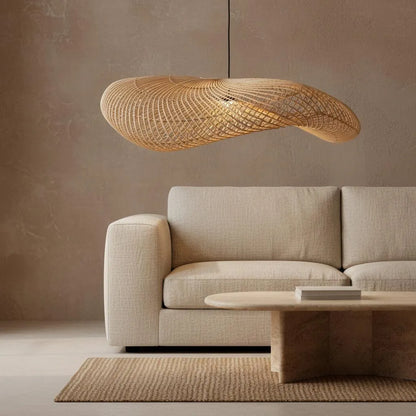 Raw Materials Wave Rotan Hanglamp Xxl - Ø115x35 Cm - KwaliteitWonen.nl