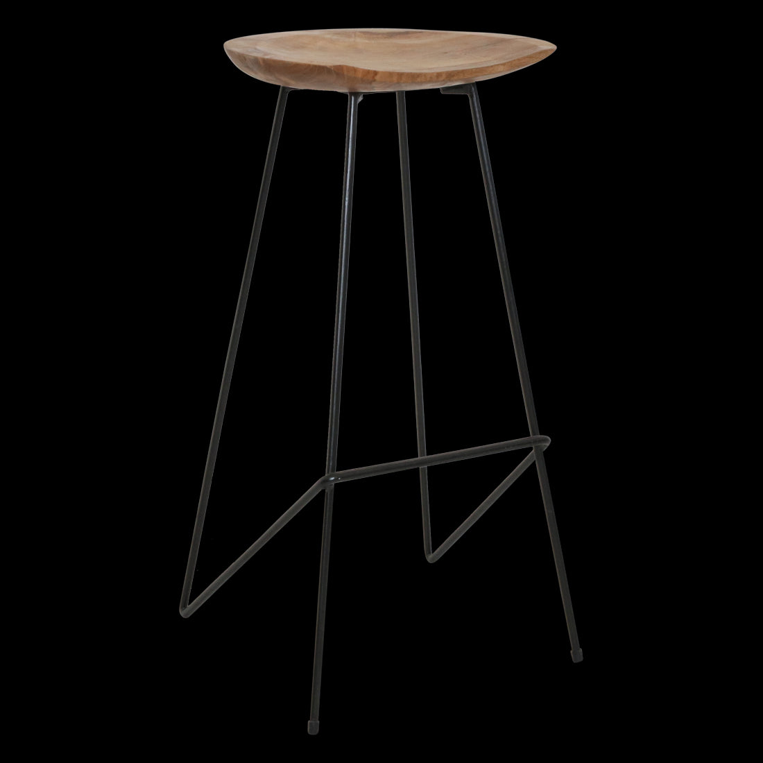 Raw Materials Loft Teakhouten Barkruk Naturel - 41x42x77cm