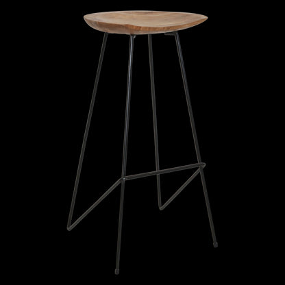 Raw Materials Loft Teakhouten Barkruk Naturel - 41x42x77cm